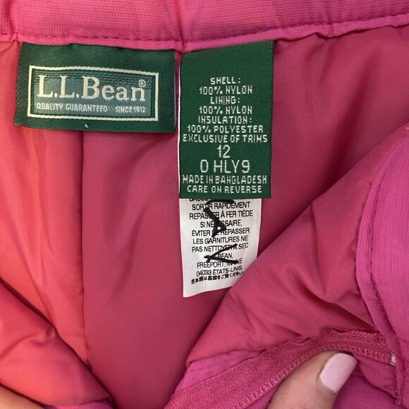 LL Bean Snow Pants Youth 12 Pink Snowboard Ski Waterproof Gorpcore Kids Girls - Picture 4 of 11